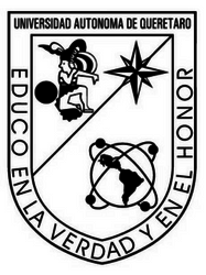 Universidad Autonoma de Queretaro logo. 'Educo en la verdad y en el honor'